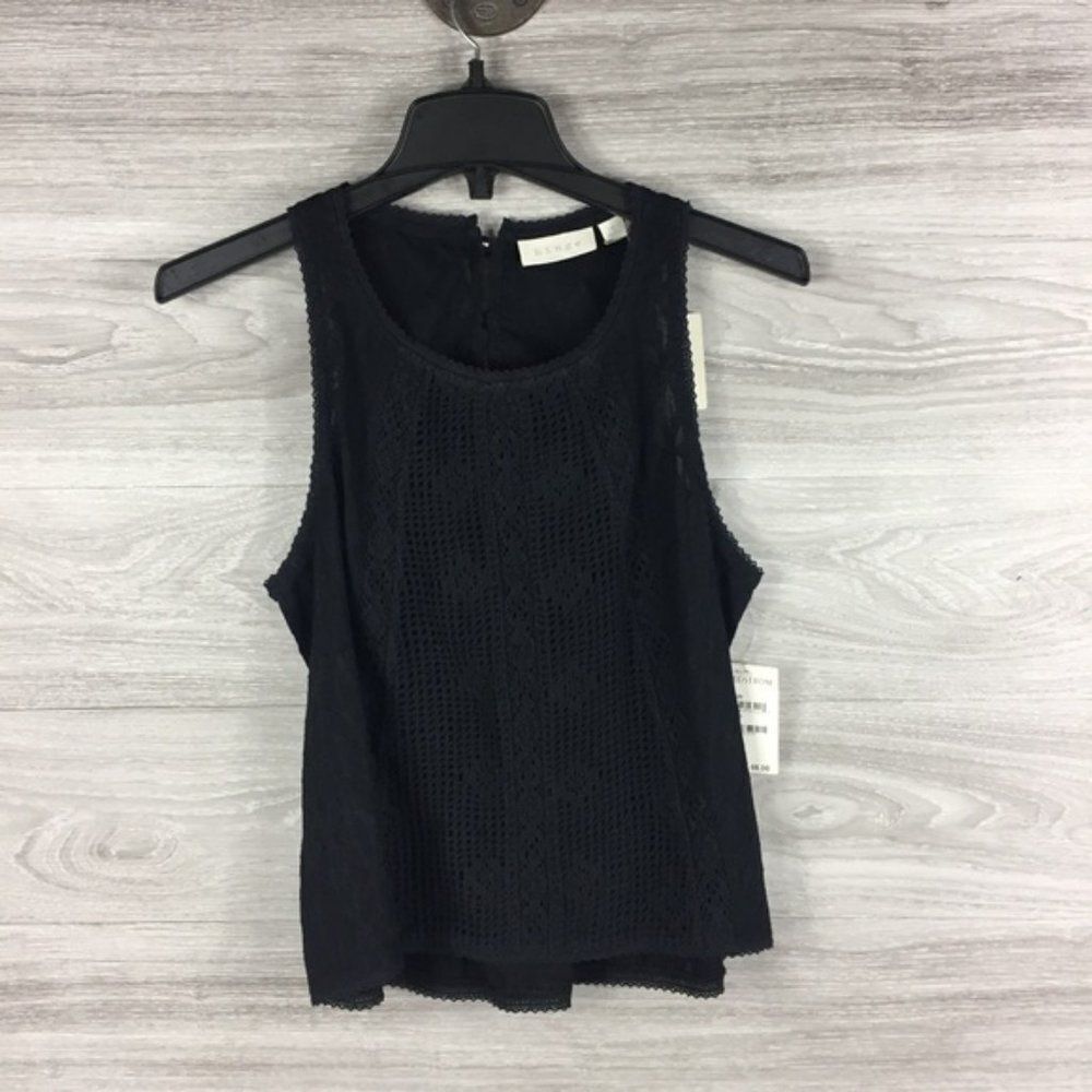 Hinge Black Knitted Tank Topsize S